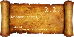 Krámer Kitti névjegykártya
